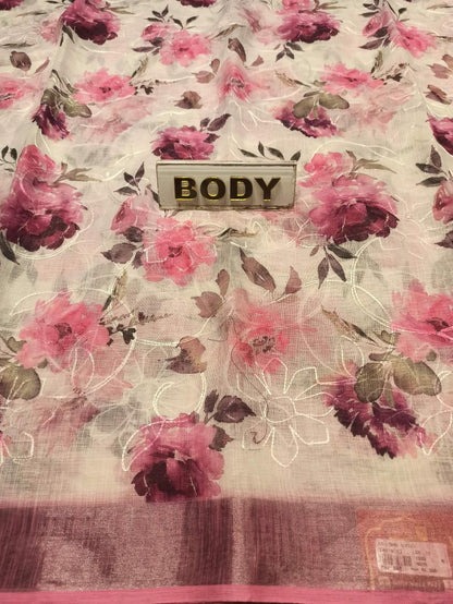 Pure Linen Silk Saree.