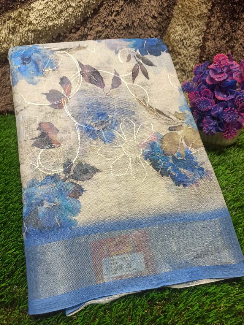 Pure Linen Silk Saree.