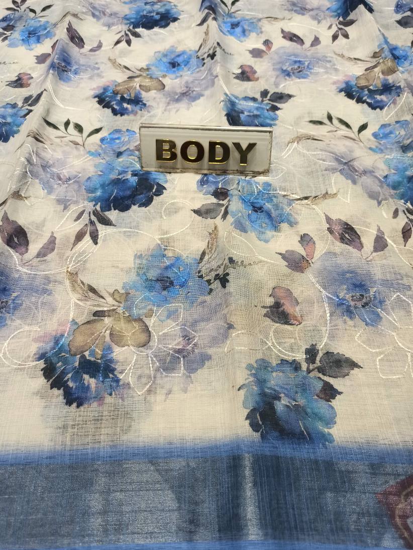 Pure Linen Silk Saree.