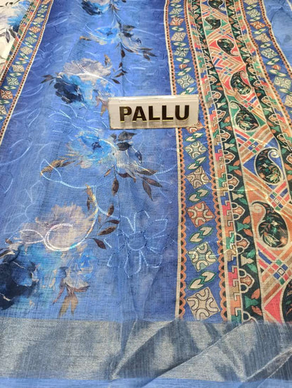 Pure Linen Silk Saree.