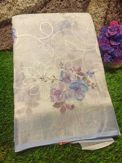 Pure Linen Silk Saree.