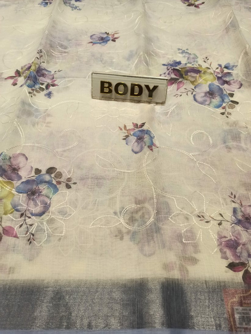 Pure Linen Silk Saree.