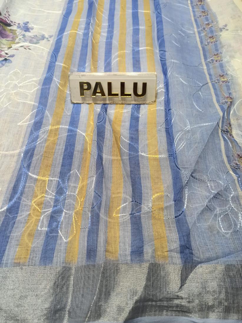 Pure Linen Silk Saree.