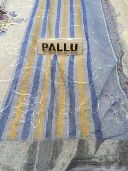 Pure Linen Silk Saree.