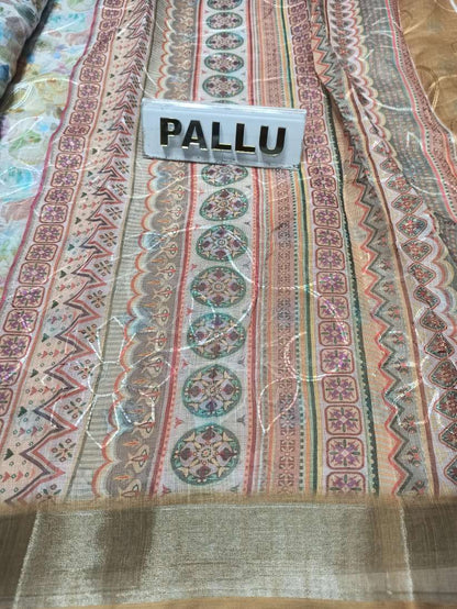 Pure Linen Silk Saree.