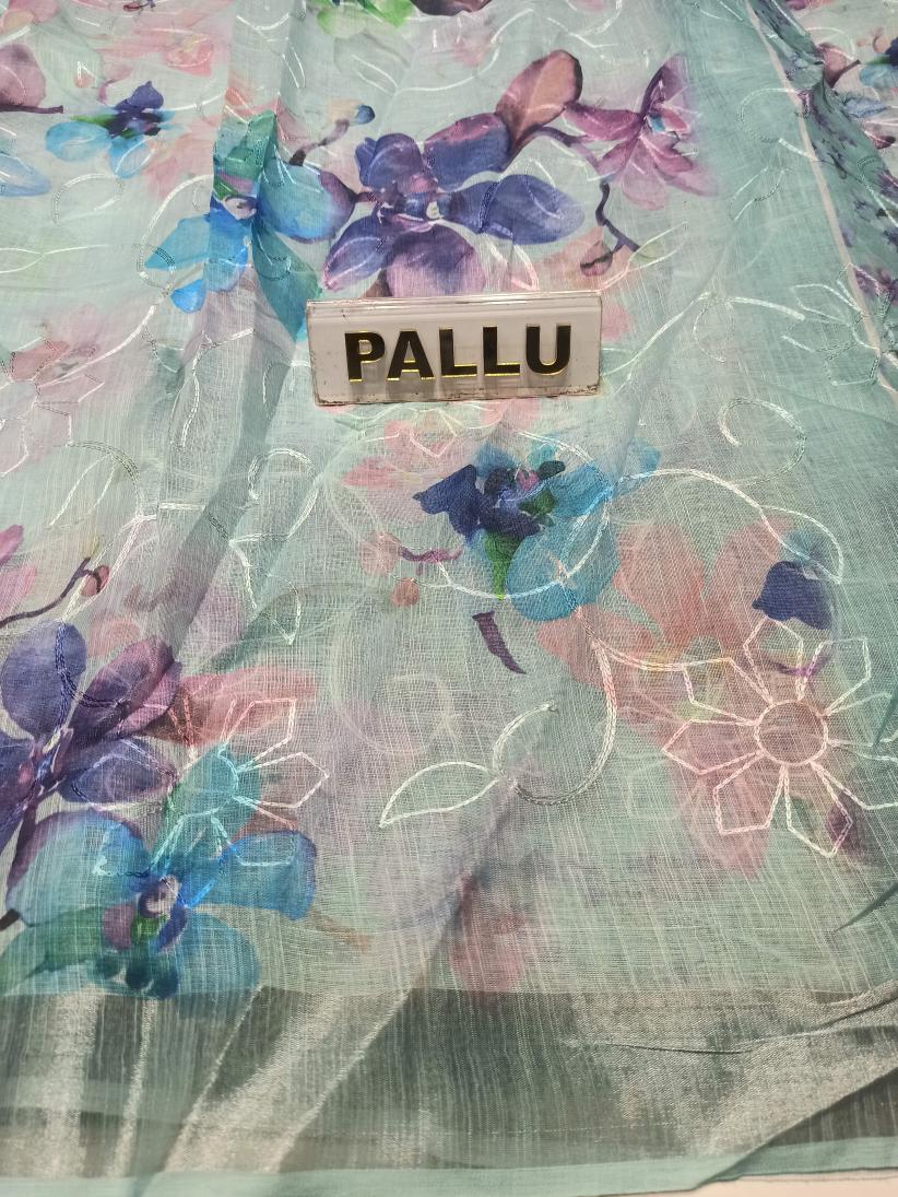 Pure Linen Silk Saree.