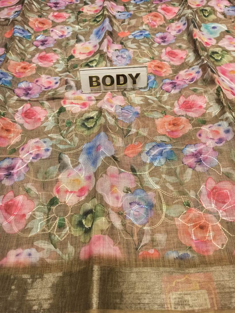 Pure Linen Silk Saree.