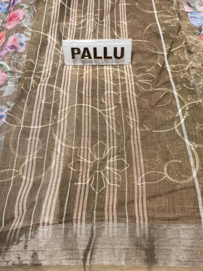 Pure Linen Silk Saree.