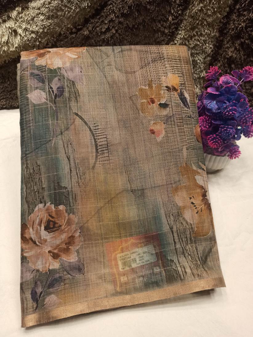 Pure Linen Silk Saree.