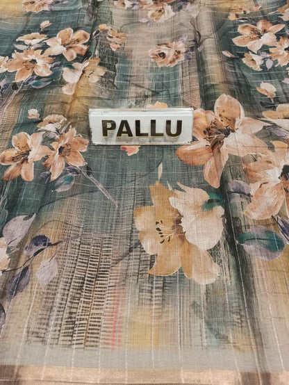 Pure Linen Silk Saree.