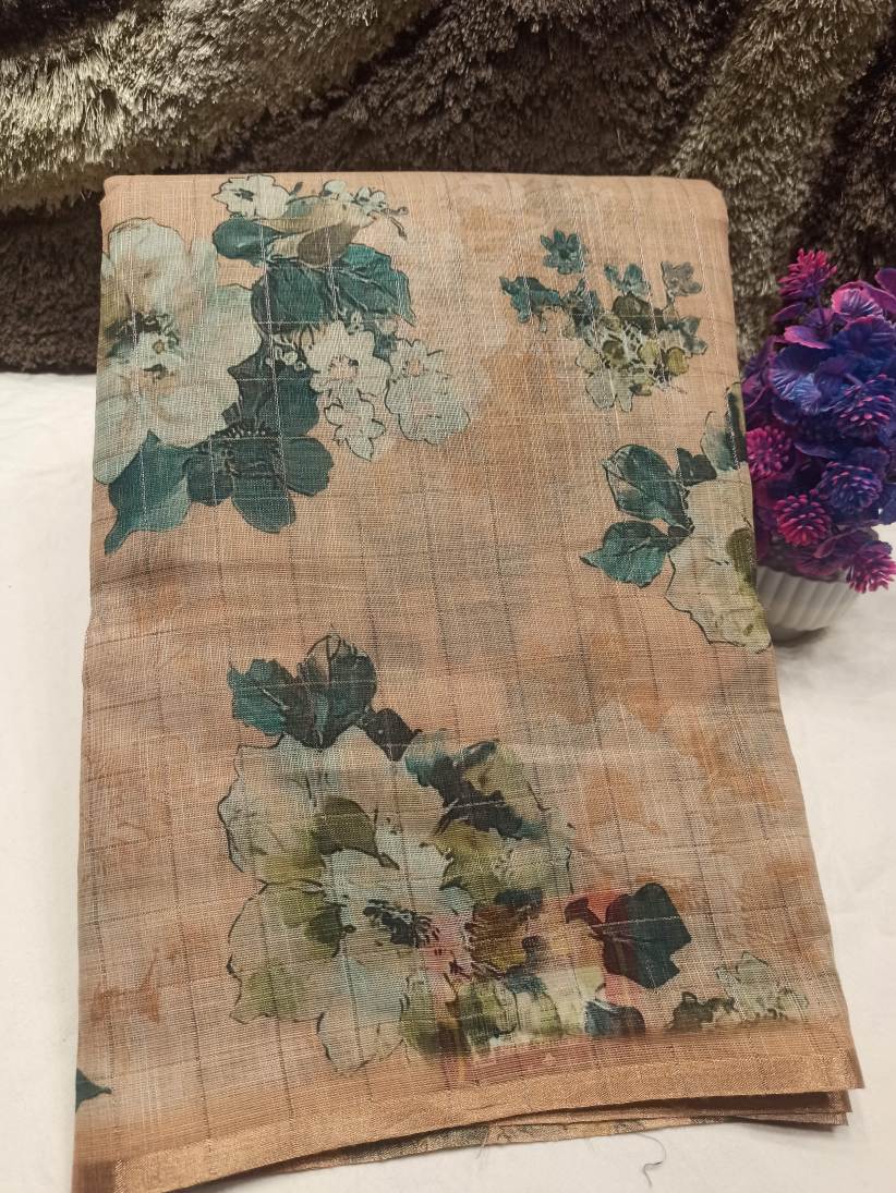 Pure Linen Silk Saree.