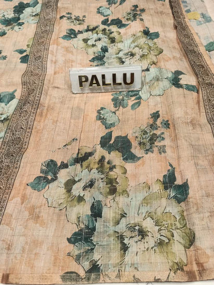 Pure Linen Silk Saree.