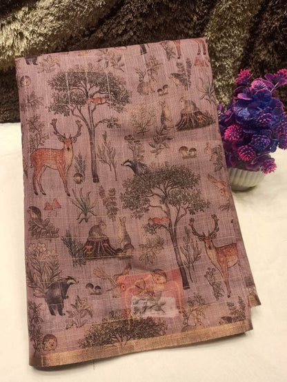 Pure Linen Silk Saree.