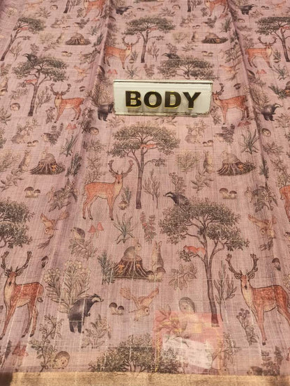 Pure Linen Silk Saree.