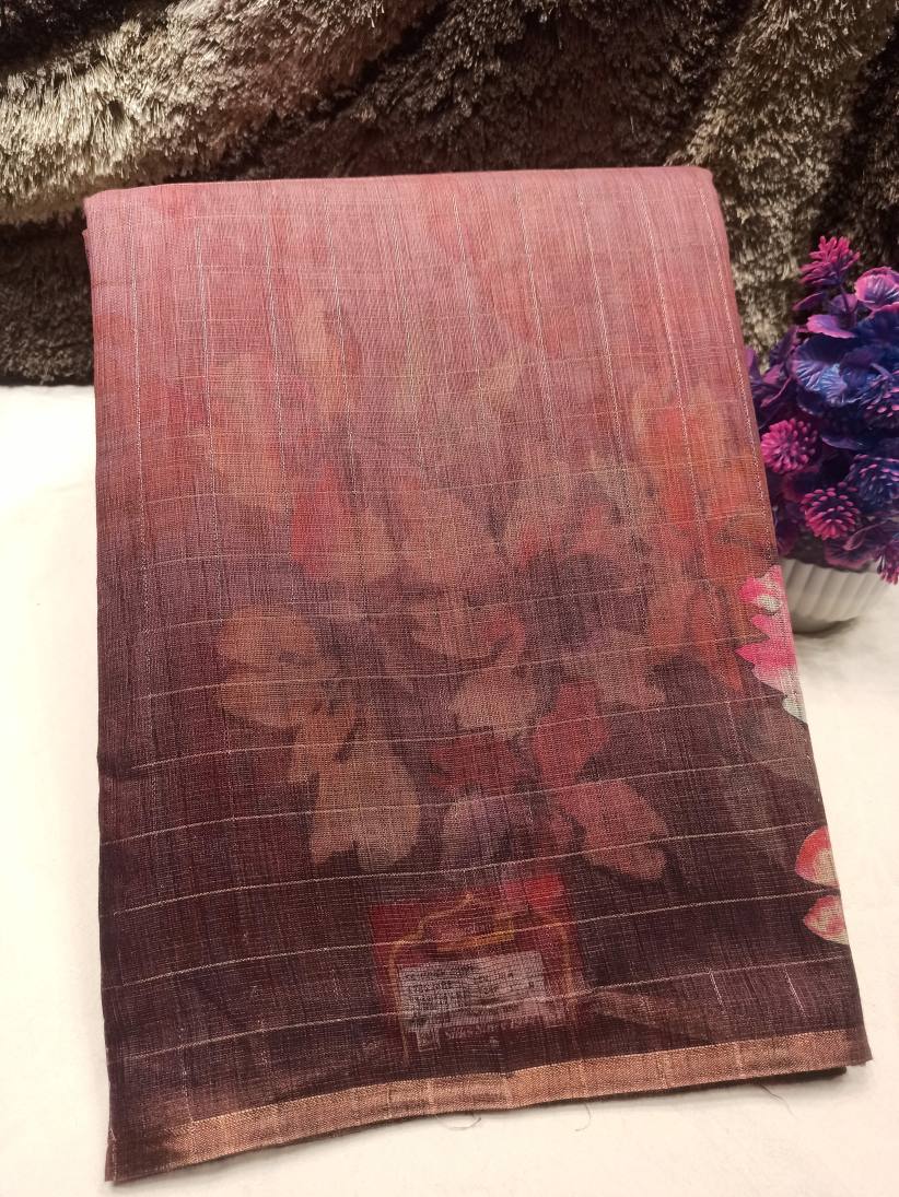 Pure Linen Silk Saree.