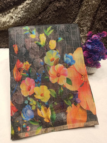 Pure Linen Silk Saree.