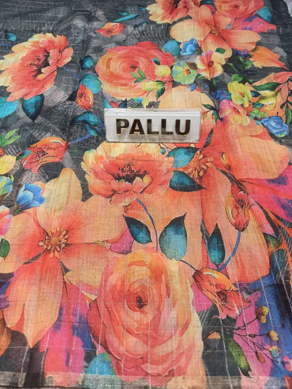 Pure Linen Silk Saree.