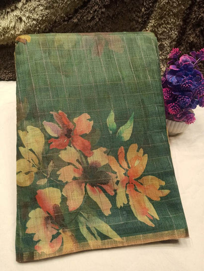 Pure Linen Silk Saree.