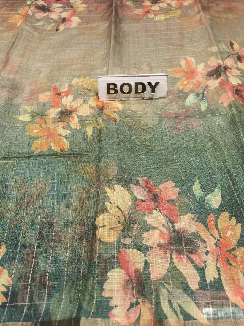 Pure Linen Silk Saree.