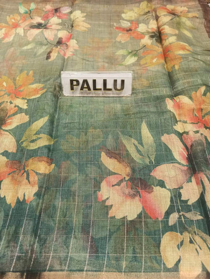 Pure Linen Silk Saree.