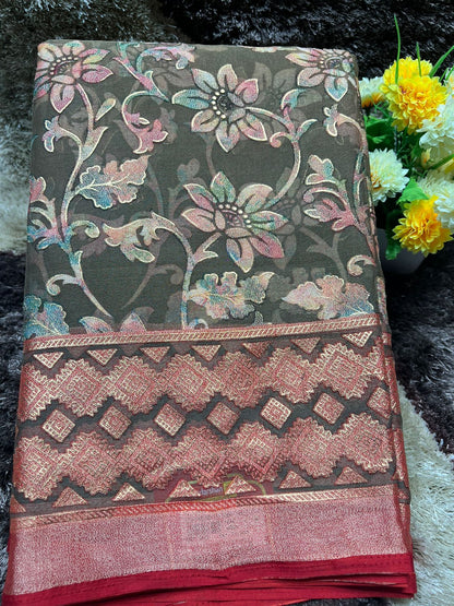 Pure Linen Silk Saree.