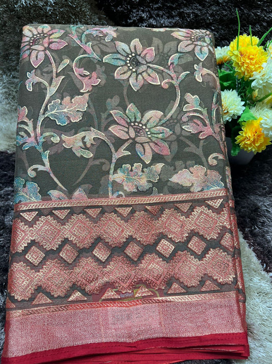 Pure Linen Silk Saree.
