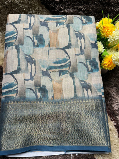 Pure Linen Silk Saree.