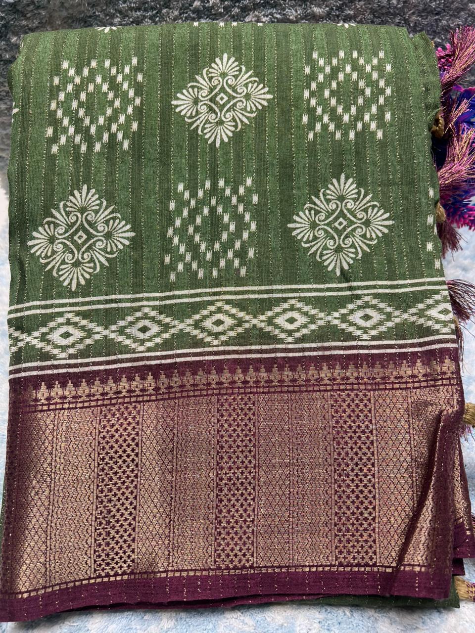 Pure Linen Silk Saree.