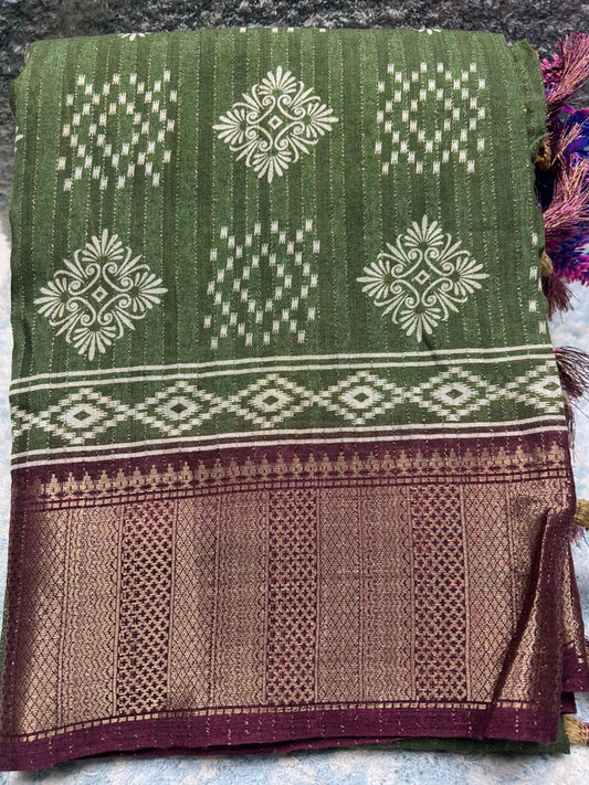 Pure Linen Silk Saree.