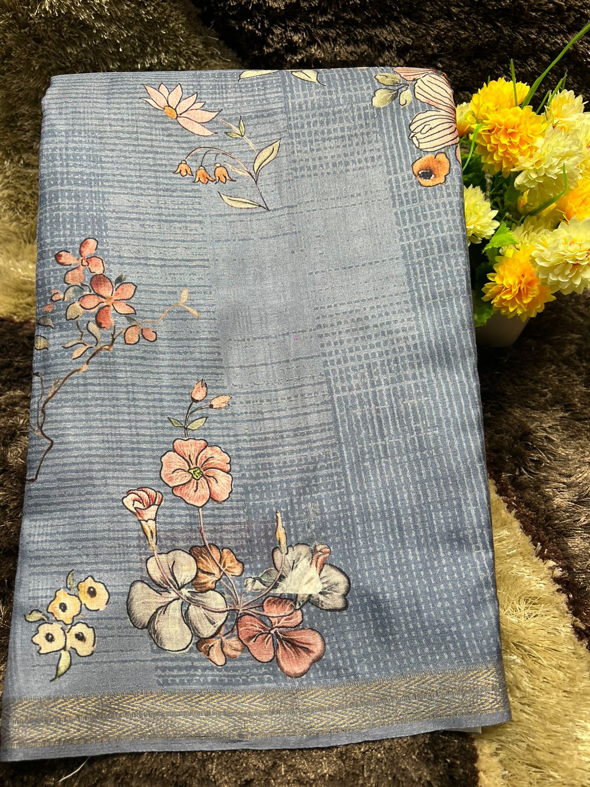Pure Linen Silk Saree.