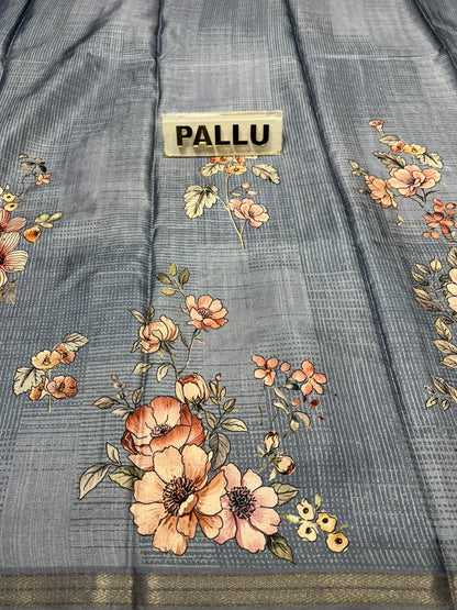 Pure Linen Silk Saree.