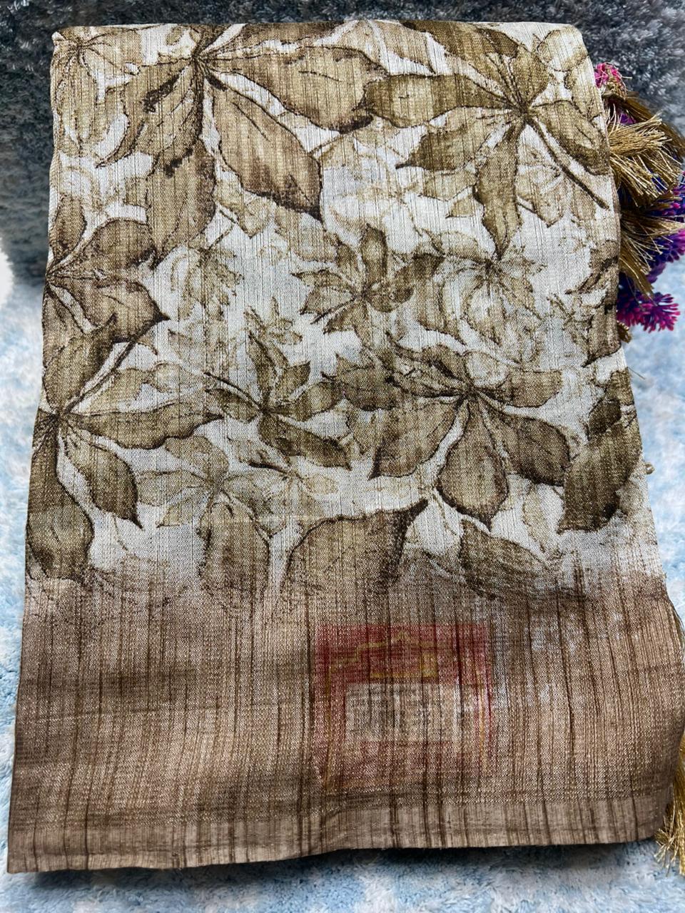 Pure Linen Silk Saree.