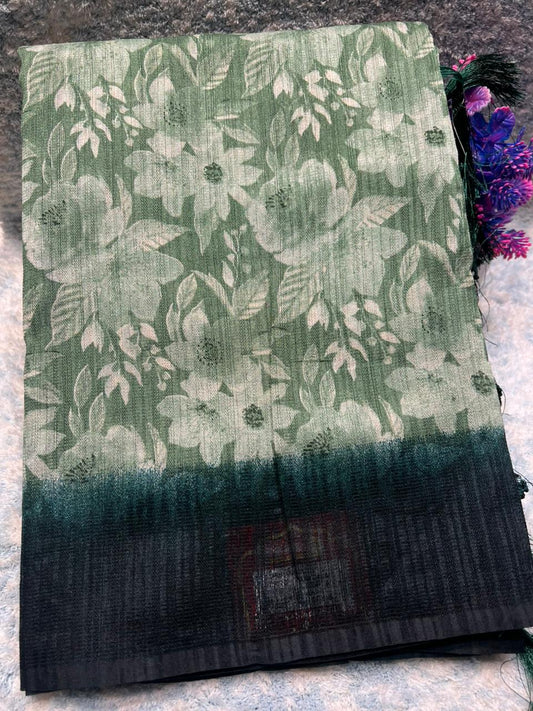 Pure Linen Silk Saree.