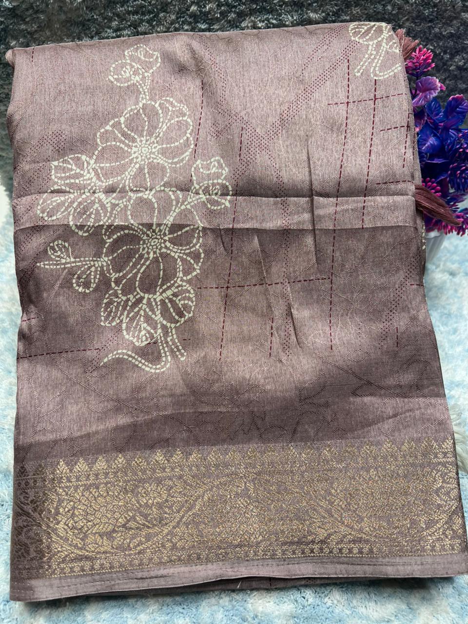 Pure Linen Silk Saree.