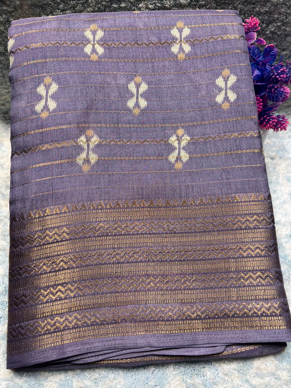 Pure Linen Silk Saree.