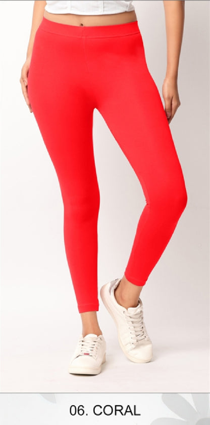 Ankle length Cotton+Lycra stretchable leggings.499/- For 3 Pieces