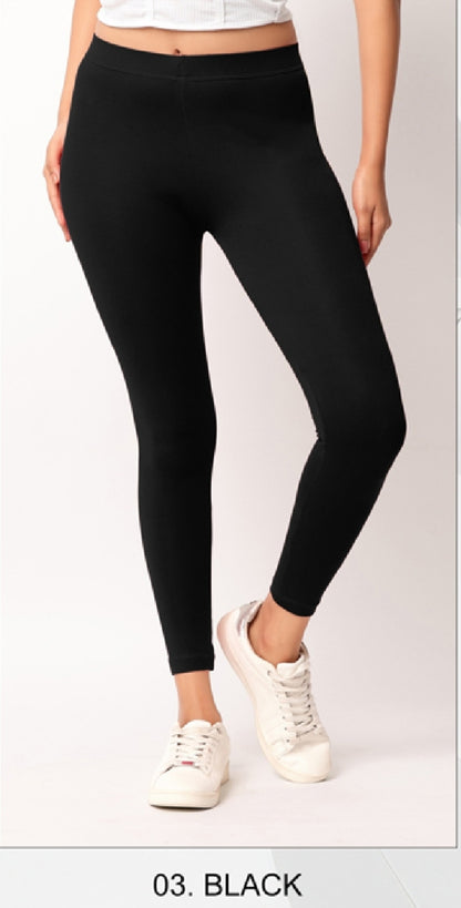 Ankle length Cotton+Lycra stretchable leggings.499/- For 3 Pieces