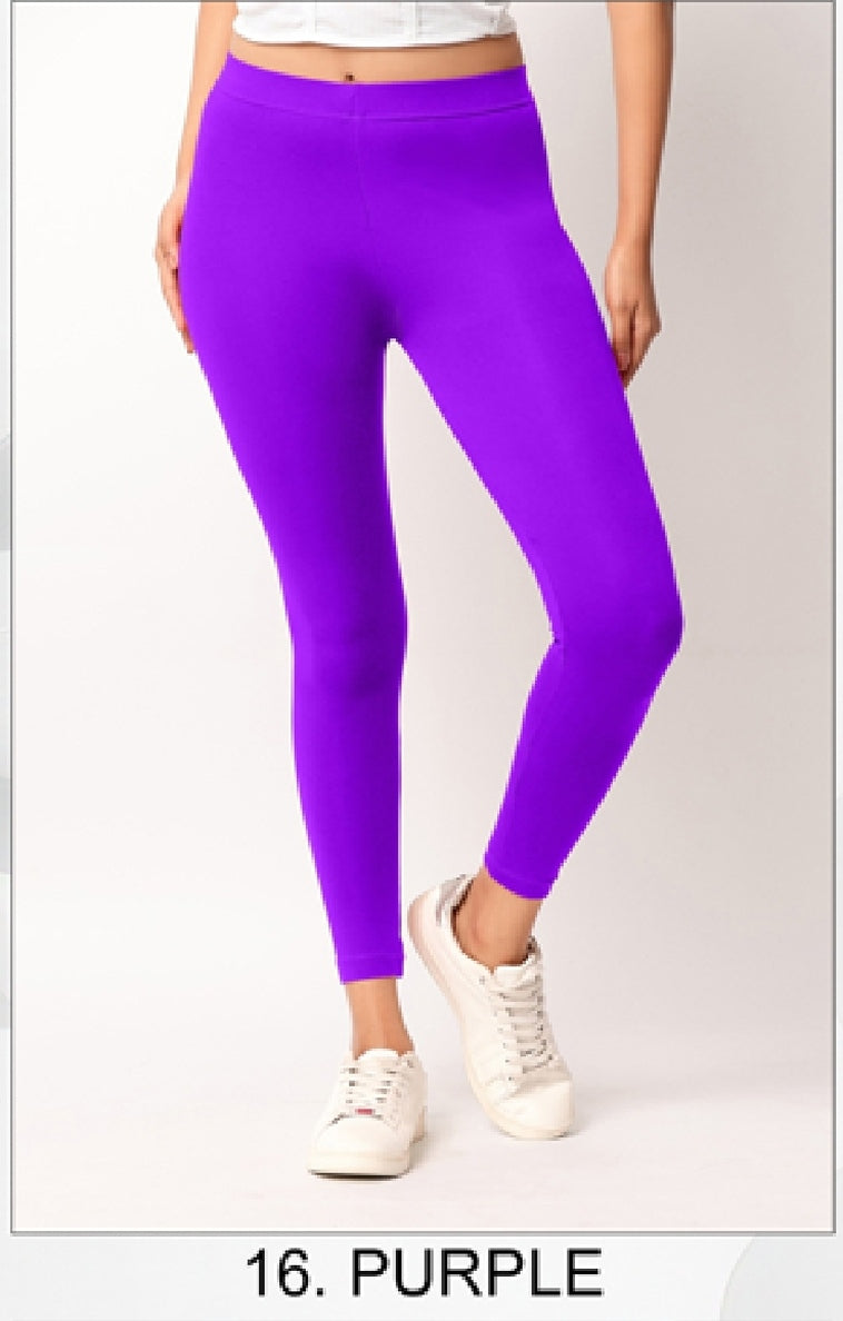 Ankle length Cotton+Lycra stretchable leggings.499/- For 3 Pieces