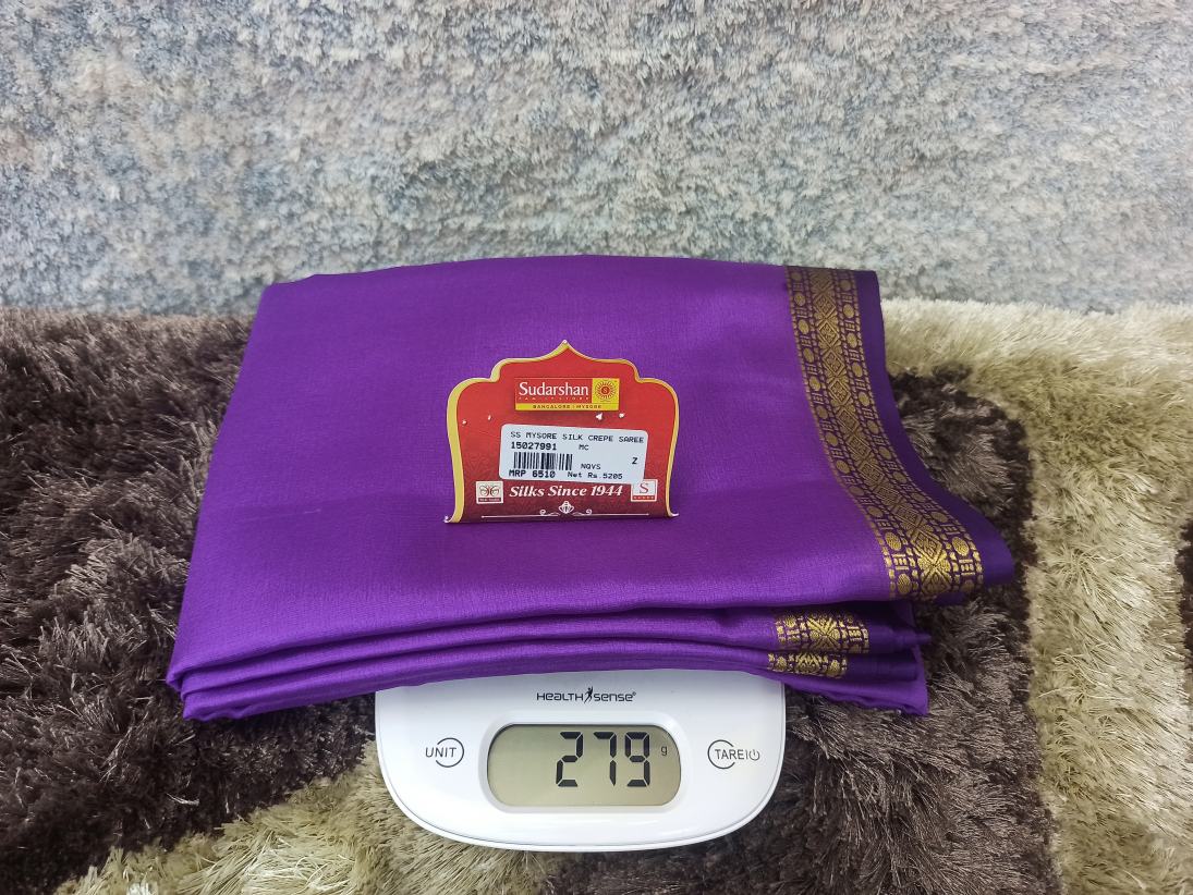 Pure Mysore Silk Saree( 60 Grams)