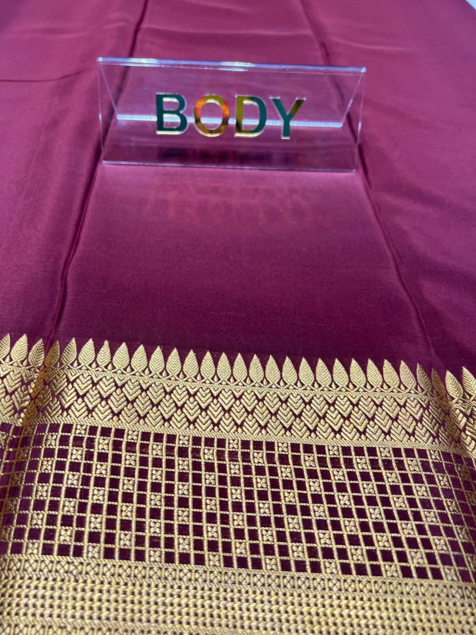 Pure Mysore Silk Saree.( 100 Gsm )
