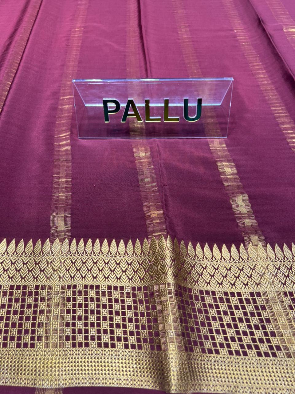 Pure Mysore Silk Saree.( 100 Gsm )
