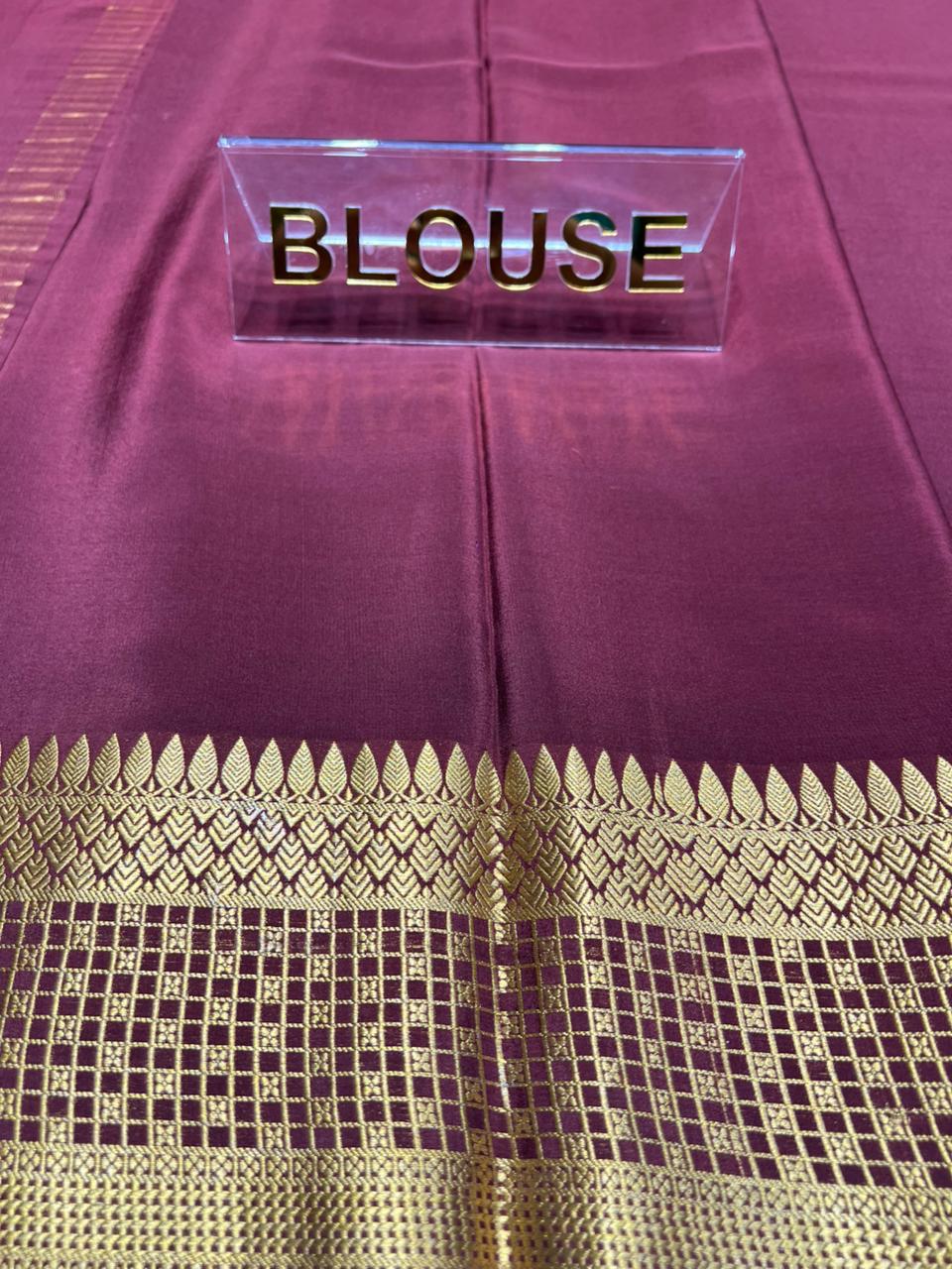 Pure Mysore Silk Saree.( 100 Gsm )