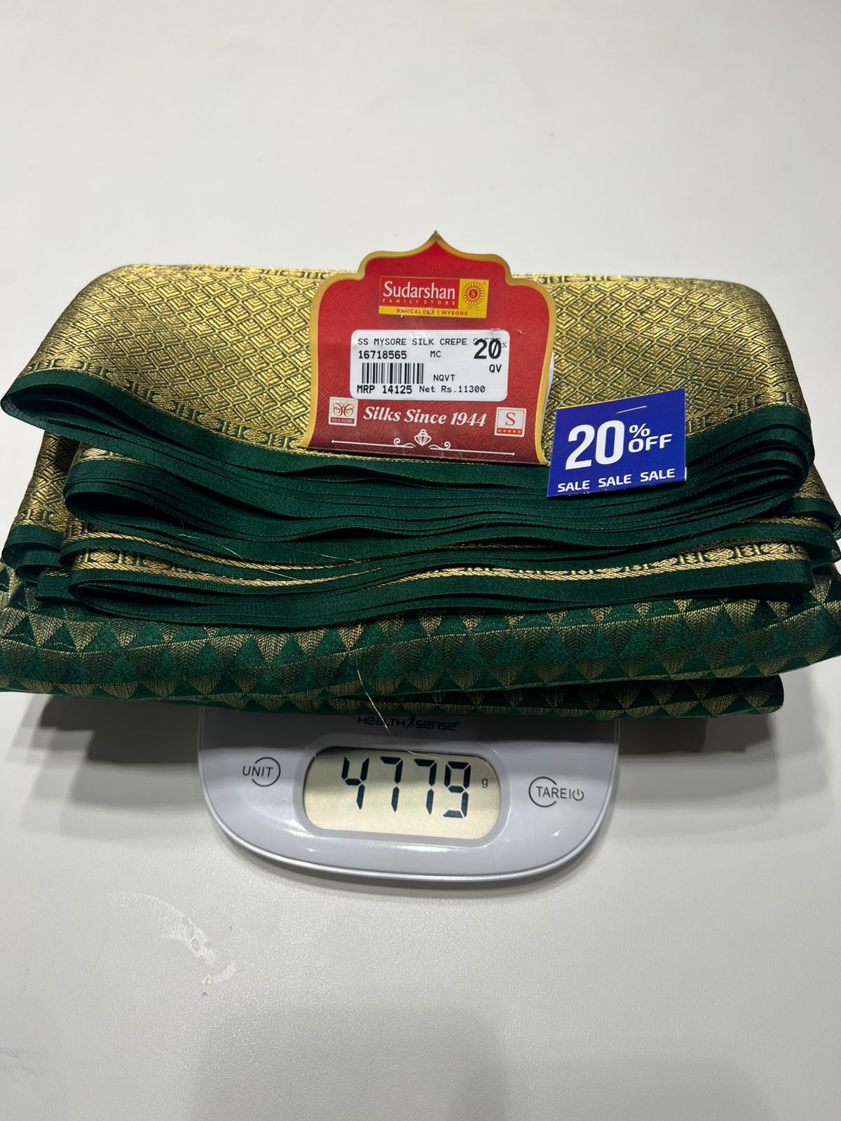 Pure Mysore Silk Saree.( 100 Gsm )
