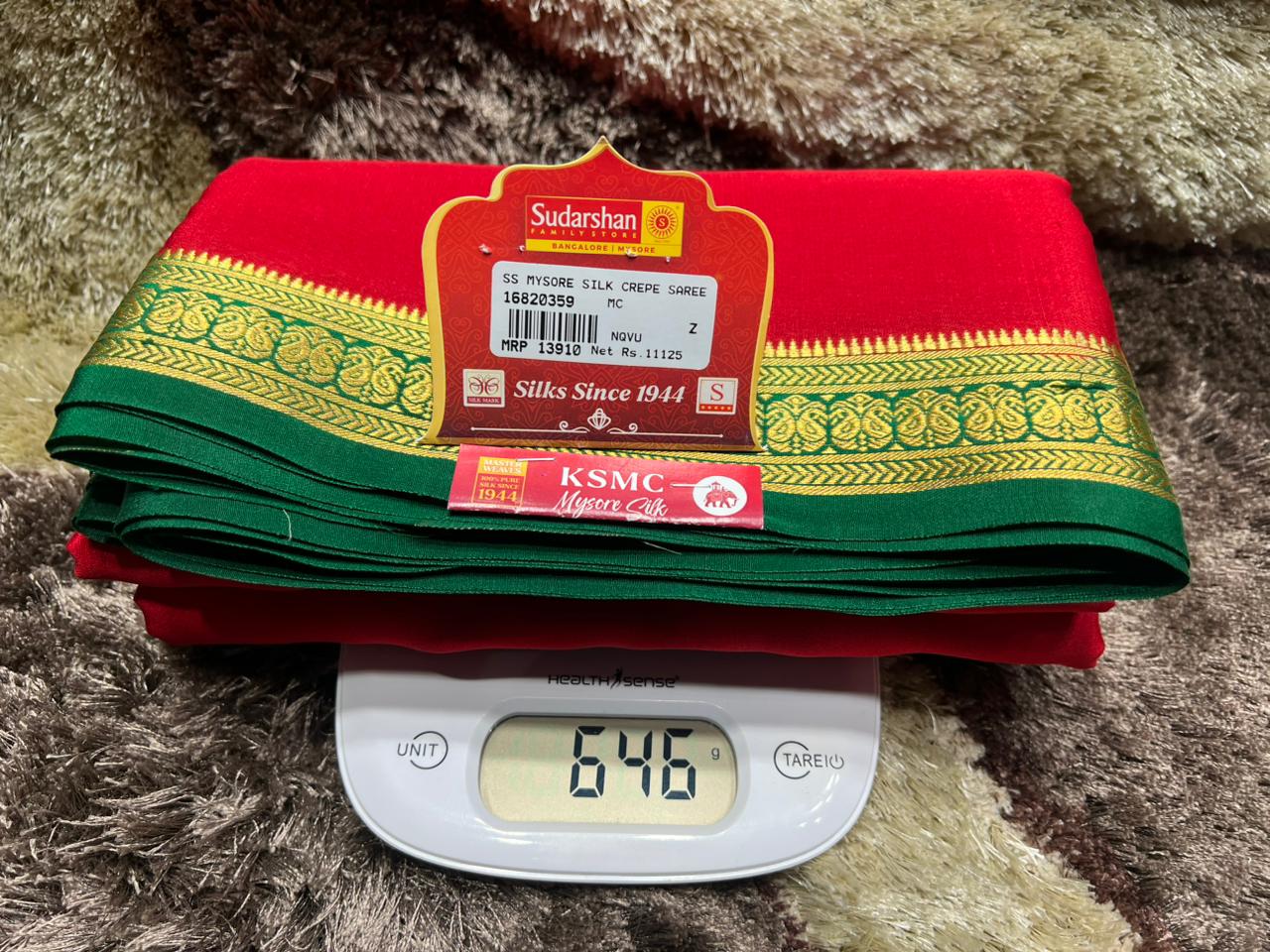 Pure Mysore Silk Saree.