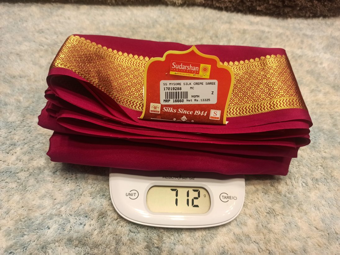 Pure Mysore Silk Saree.