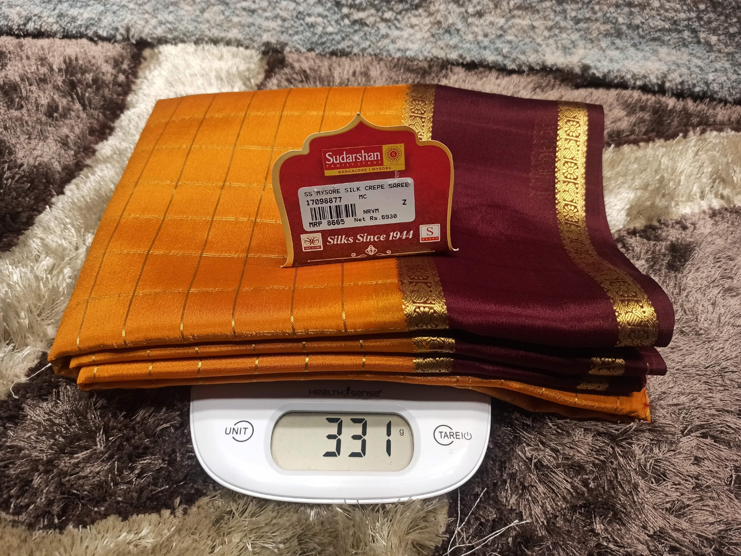 Pure Mysore Silk Saree ( 60 Grams )