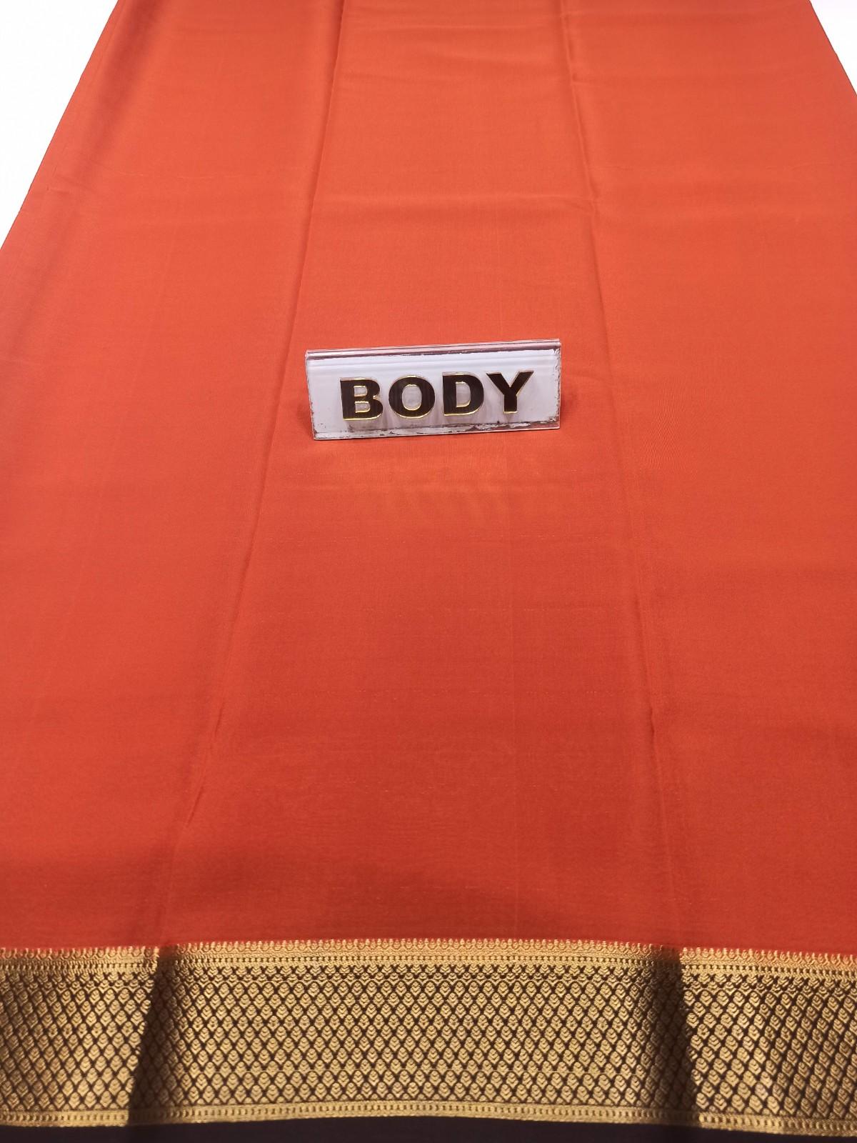 Orange fabric with a gold border and 'BODY' label on a white background