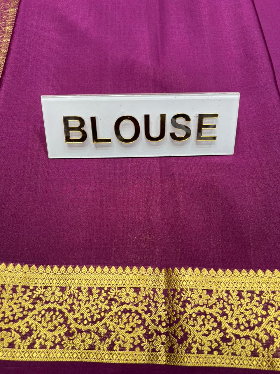 Pure Mysore Silk Saree.