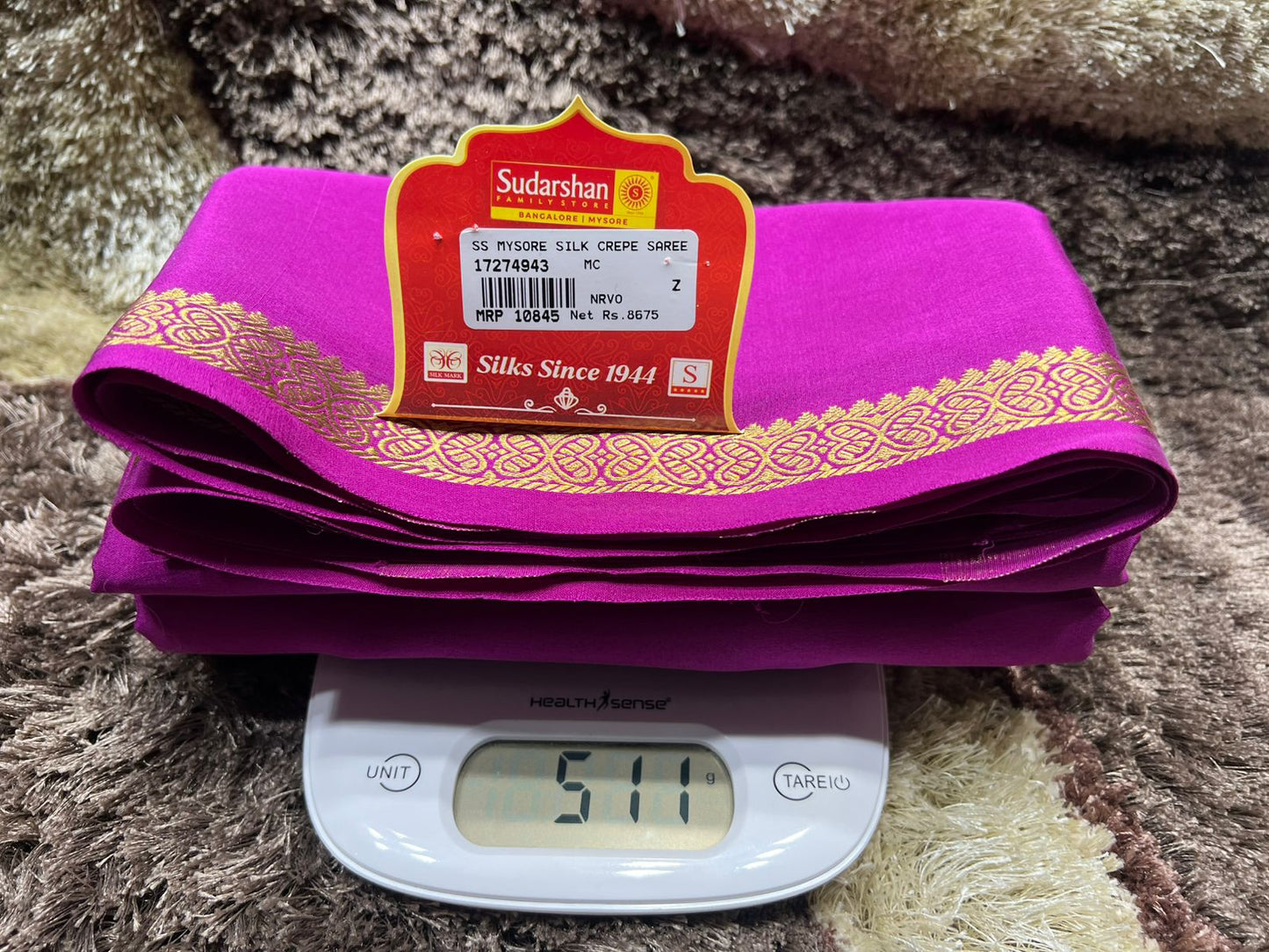 Pure Mysore Silk Saree.