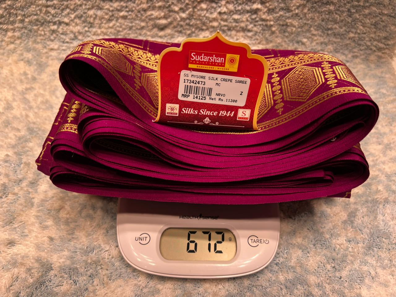 Pure Mysore Silk Saree.